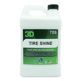 3D Tire Shine Gel – Water-Based, High Gloss Tire Dressing | Non-Greasy, Long Lasting Finish for Rubber, Trim & Vinyl | Easy Gel Application | Car Detailing |1 Gallon