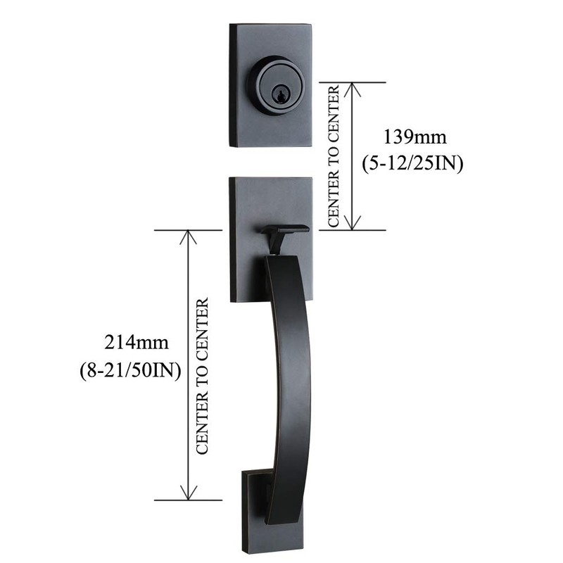 NEWBANG Solid Handleset for Front Door in Aged Bronze with