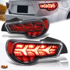 PM PERFORMOTOR Compatible with 13-21 BRZ/86 LED Sequential Arrow Tail Light Brake Lamp,Red Signal/Black Housing