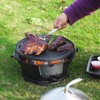 Round Mini Hibachi Grill Outdoor, Portable Small Charcoal Camping Barbecue