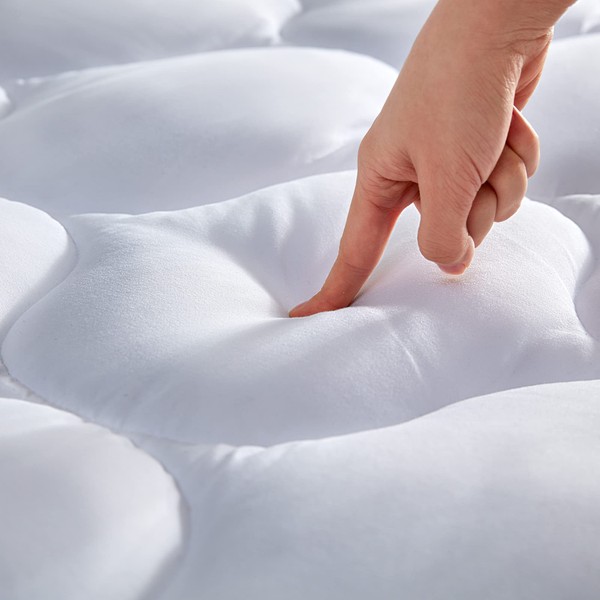 SLEEP ZONE Quilted Fitted Twin Mattress Pad Cover - Soft