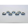 Rondelle – 23 [Blue X White] [Flat Rondell] Pack of 100 6 mm