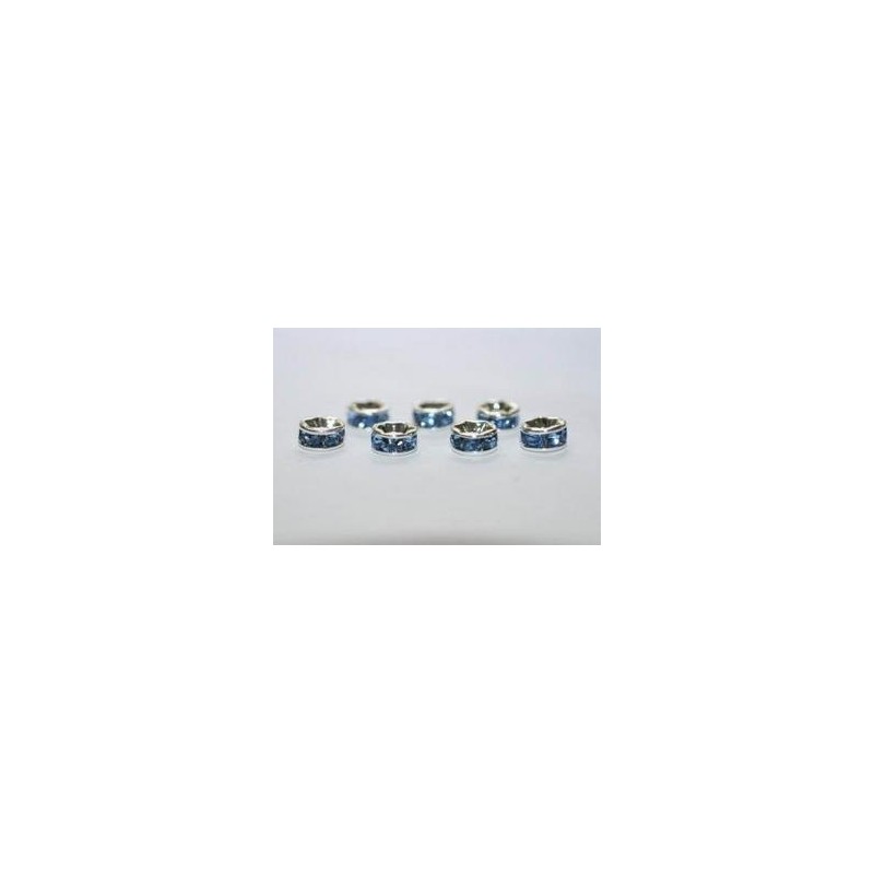 Rondelle – 23 [Blue X White] [Flat Rondell] Pack of 100 6 mm