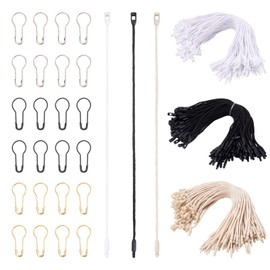 Pandahall 600Pcs 3 Colors Cotton Strings with Hang Seal Tag with Safety Pins Hang Tag String Fasteners Snap Lock Pin Loop Tie Fasteners