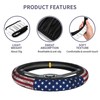 American Flag Steering Wheel Cover Anti-Slip Wear Resistant for Men