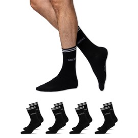 Snocks ® Men's & Women's Tennis Socks (4 x Pairs) Best Quality in Retro Look - 35 - 38