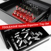 TOOLEAGUE 9Pcs Socket Organizer Tray and Magnetic Wrench Holder Set,Red