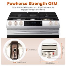Powhorse 5304509064 Knob for Stove Knobs,KIP 5R92 Stove knob Replace for Gas Stove Knobs Part Number A067503 4546390,Replace Knob for Range FFGF3056TSA GCRG302LAFA