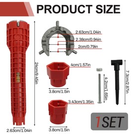 8 in 1 Faucet Wrench Tool, Water Pipe Wrench, Tap Spanner for Tight Space with Comfortable Grip, Multi-Functional Tube Spanner Set for Taps Sink Toilet Bowl Bathroom Kitchen, Plumbers and Homeowners