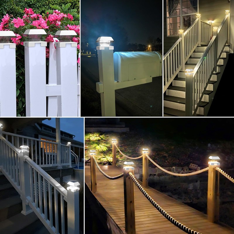 Solar Post Cap Lights 2 Pack, Deck Lights Solar Powered