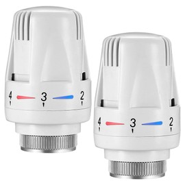 GROVL Thermostatic Radiator Valve 2Pcs TRV Valve Head Replacement M30 x 1.5 Thermostatic Radiator Head Universal Radiator Temperature Control Valve for Home Office Bedroom