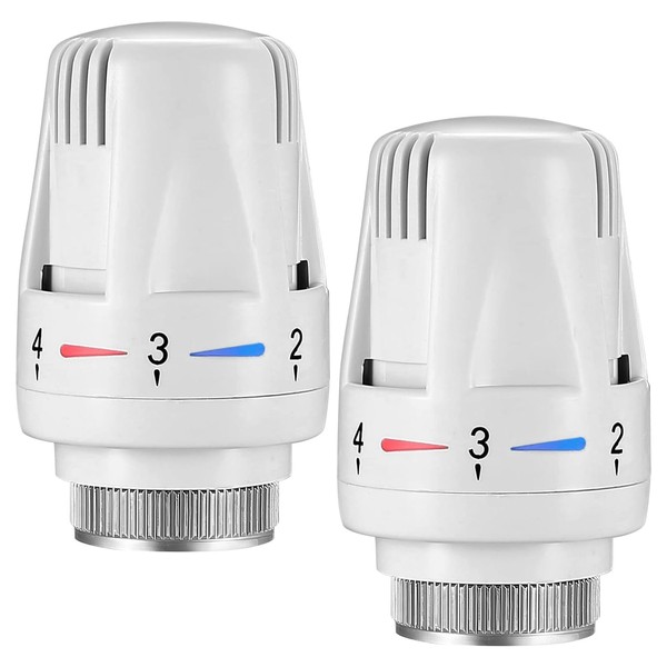 GROVL Thermostatic Radiator Valve 2Pcs TRV Valve Head Replacement M30