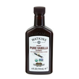Watkins Organic Pure Vanilla Extract, with Madagascar Vanilla Beans, 4 oz. Bottle, 3-Pack