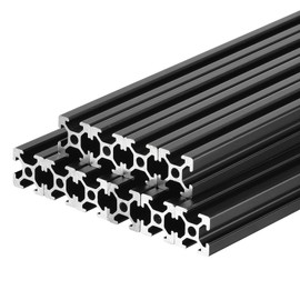 MECCANIXITY 2020 T Slot Aluminum Extrusion 100mm(3.9 Inch) Black European Standard Anodized Linear Rail for 3D Printer Laser Engraving Machine 10 Pcs