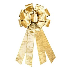 On-Airstore Large Christmas Wreath Bows, Christmas Brown Gold Gliter Ribbon Bows for Wreaths - Large Tree Topper Bows for Christmas Home Garden Indoor Outdoor Decoration Wreath Ornament Supplies