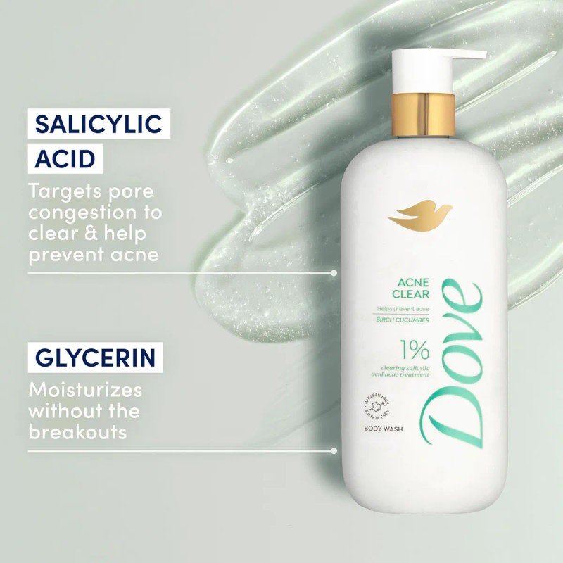 Dove Body Wash Acne Clears & Helps Prevent Acne Tratamiento
