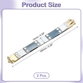 sourcing map Metal Internal Flex Frames, 2 Pcs 6.30" x 0.55" Flex Frame Kiss Lock Clasp, Handbag Frame Hardware Accessories Bag Clip for DIY Clutch Coin Purse Handmade Sewing Making Craft