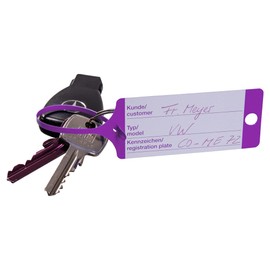 Key Fob Can Be Written On Purple Eichner | 100 x Key Tags Made of PP Workshop | Key Chain