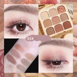9-Color Toast Eyeshadow Palette, matt, schimmernd, metallisch schimmernd, für rauchige, neutrale und tägliche Augen (3# Dreamy Mist Lila)