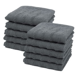 ZOLLNER Set of 10 Guest Towels 100% Cotton 30 x 50 cm Graphite