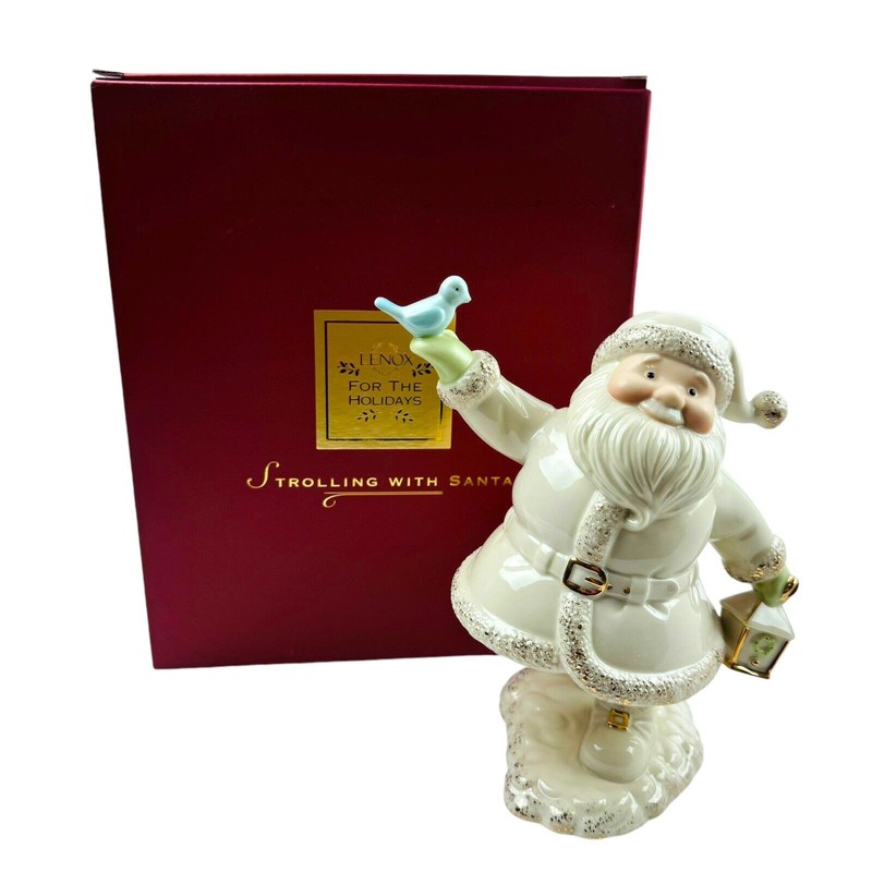 Lenox STROLLING WITH SANTA Holiday Figurine 7" tall Brand New