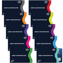 Sikai Double Layer RFID Card Protector Sleeves Set - 10 Pack of Contactless Card Holders for Women - Slim Fitting Design - Color Card