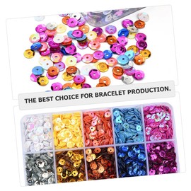 STOBOK Sequin Beads for Jewelry Flat Round Assorted Colors Craft Kit for DIY Projects