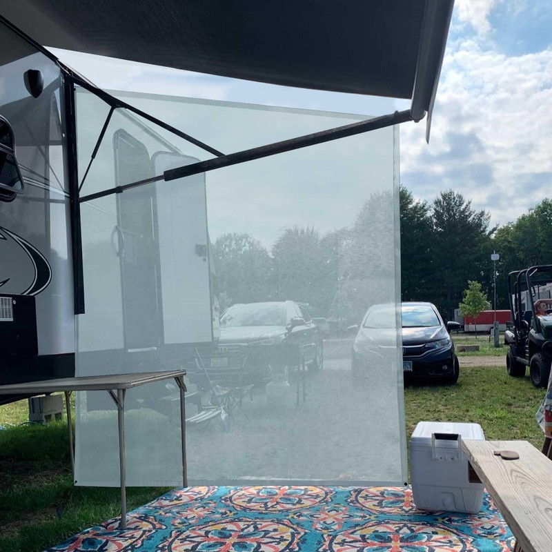 Tentproinc RV Awning Side Sun Shade 9'X7' (Gray) Mesh Screen