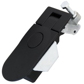 Southco C5 Series Powder Coated Zinc Alloy Sealed Large Lever Hand Operated Compression Latch, Non Locking, 0.04"-0.43" Thick, 0.04"-0.55" Grip Range, Black