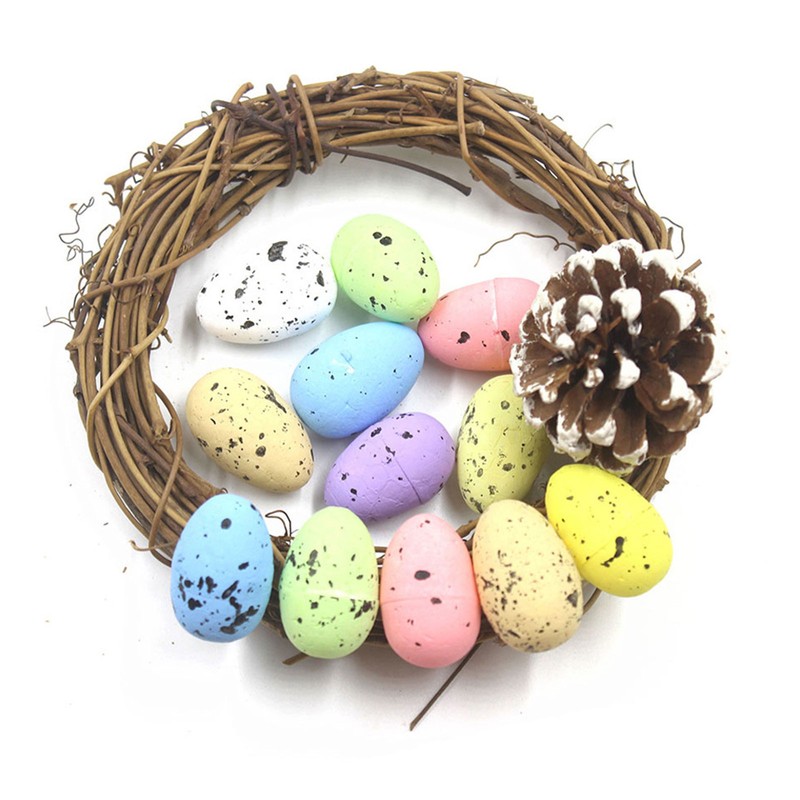 100PCS Colorful Foam Eggs Easter Egg Ornaments Crafts Birds Eggs