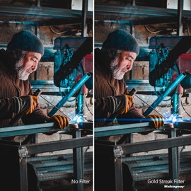 Walking Way 58MM Variable Blue Streak Filter Rotating Circular Anamorphic-Style Streak Effect Lens Filter for Photography and Videography