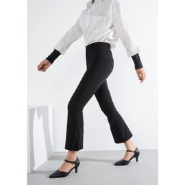 Women's Closed Pointed Toe Heels Ankle Strap D'Orsay Kitten Heel Dressy Pumps Matte Black 46 - Insole Length: 28cm/11.02 inch - US 11.5