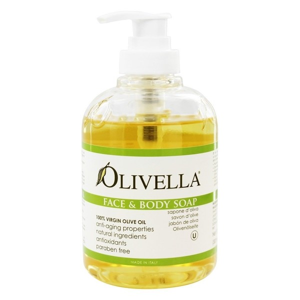 Olivella Virgin Olive Oil Face and Body Liquid Soap 10.14 oz (Pack of 3)