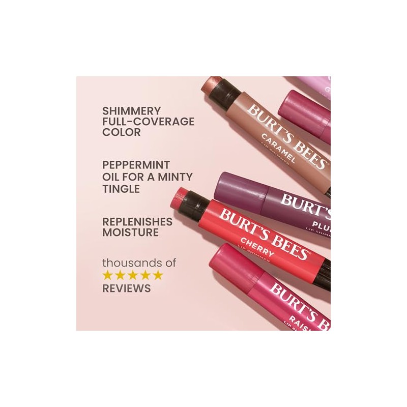 Burt's Bees Lip Shimmer, Guava, 0.09 Ounce (Pack of 4)