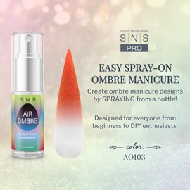 SNS Air Ombre Nail Spray Powder (Red Orange, AO103) - Nail Art Manicure Designs Using Spray-On Tech - For Beginner Nail Techs & DIY Enthusiasts - Works With Dip Powder, UV Gel & Acrylic