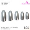 False Nails by Bling Art Silver Matte Metallic Almond Stiletto