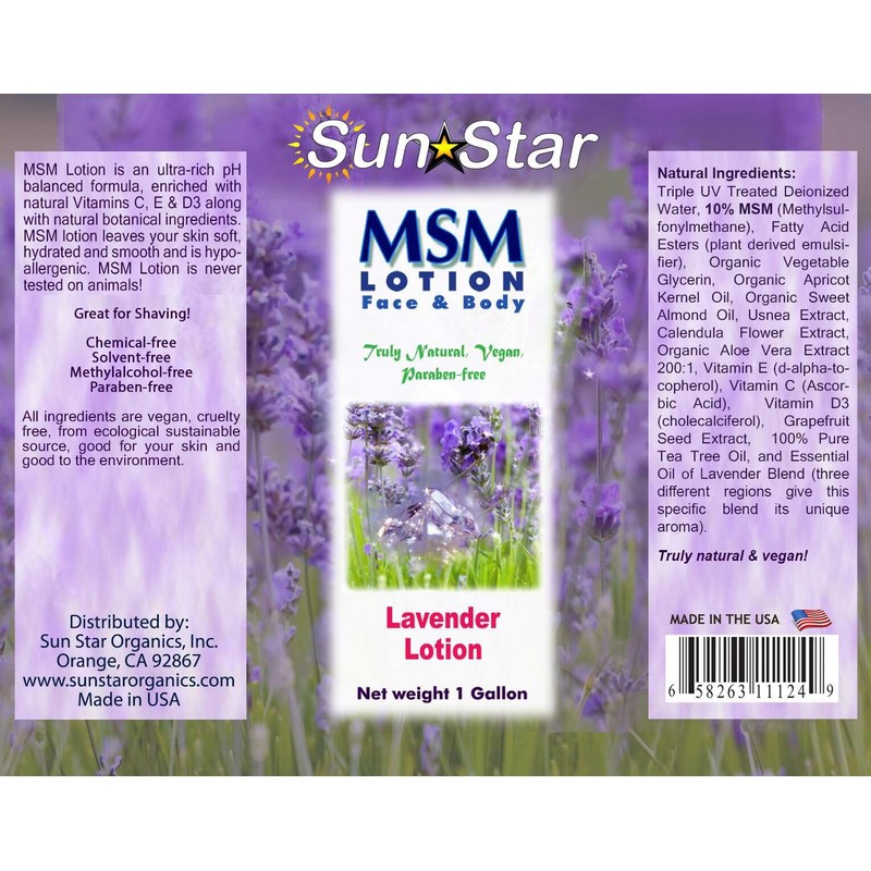 MSM Lavender Lotion (Lavender, 1 Gal)