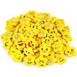 Koogel Koogel Lachgesicht Radiergummi, 100 Stücke Radierer Kinder Kleine Lustige Radiergummi Mitgebsel für Schüler Gastgeschenke Geburtstag Party Wurfmaterial