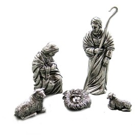 DANFORTH Holy Family Nativity Set, Handcrafted Pewter Nativity Set/Scene, Made in USA