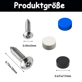 Number Plate Screws with Cover Caps, Number Plate Thread Screws Set, 40 Pieces Cover Caps Attachment for Car Number Plate, Cover Number Plate Screws Holder Kit