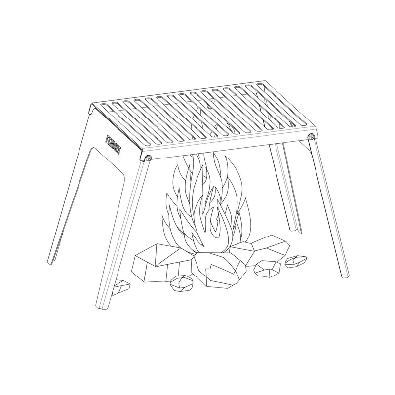 FENNEK Klapprost | Very Compact | for Grilling Over Hobos,