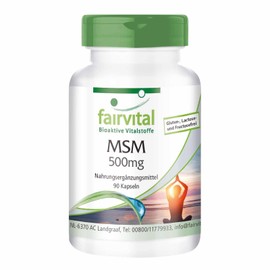 Fairvital MSM Capsules 500 mg – High Dose – Vegan – 90 Capsules – Methylsulfonylmethane