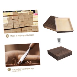 TEHAUX 1pc Retro Wooden Desktop Drawer Organizer Solid Wood Storage Box for Desk Sundries Design with Convenient Pull Ring Home Decor