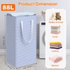 3-Pack Laundry Basket, Collapsible Laundry Hampers, 88L, Blue