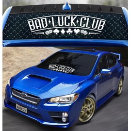 Noizy Graphics 36" JDM Rear Window Decal Windshield Sticker RW-69 Bad Luck Club Dice Card Suits Good Stories Poor Choices Car Vinyl Japanese Flag Kanji Bottom Back Side Color: Pink