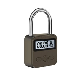 Metal Time Padlock - Multi-Function Timer Lock 99 Hours Max Timing with Electronic LCD Timed Display Micro USB Rechargeable