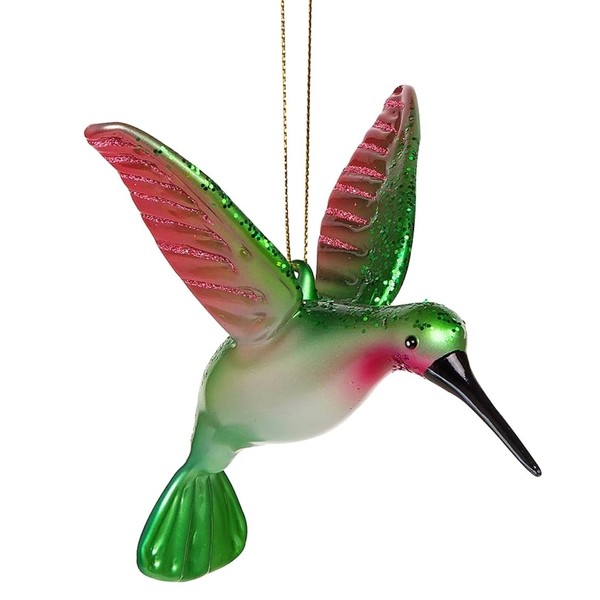 The Bridge Collection 3.75" Pink and Green Hummingbird Ornament -