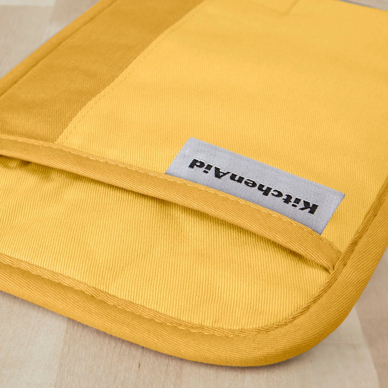 KitchenAid Beacon Two-Tone Non-Slip Pot Holder Set, Majestic Yellow, 7"x10",