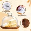 MKLZ Mini Glass Butter Dish with Lid, Clear Domed Cheese