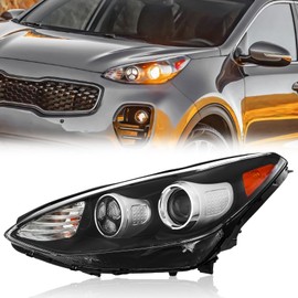 TODO Headlight Assembly Compatible with 2017 2018 2019 2020 2021 Kia Sportage, Halogen w/LED Daytime Running Lamp Left Driver Side 92101-D9110